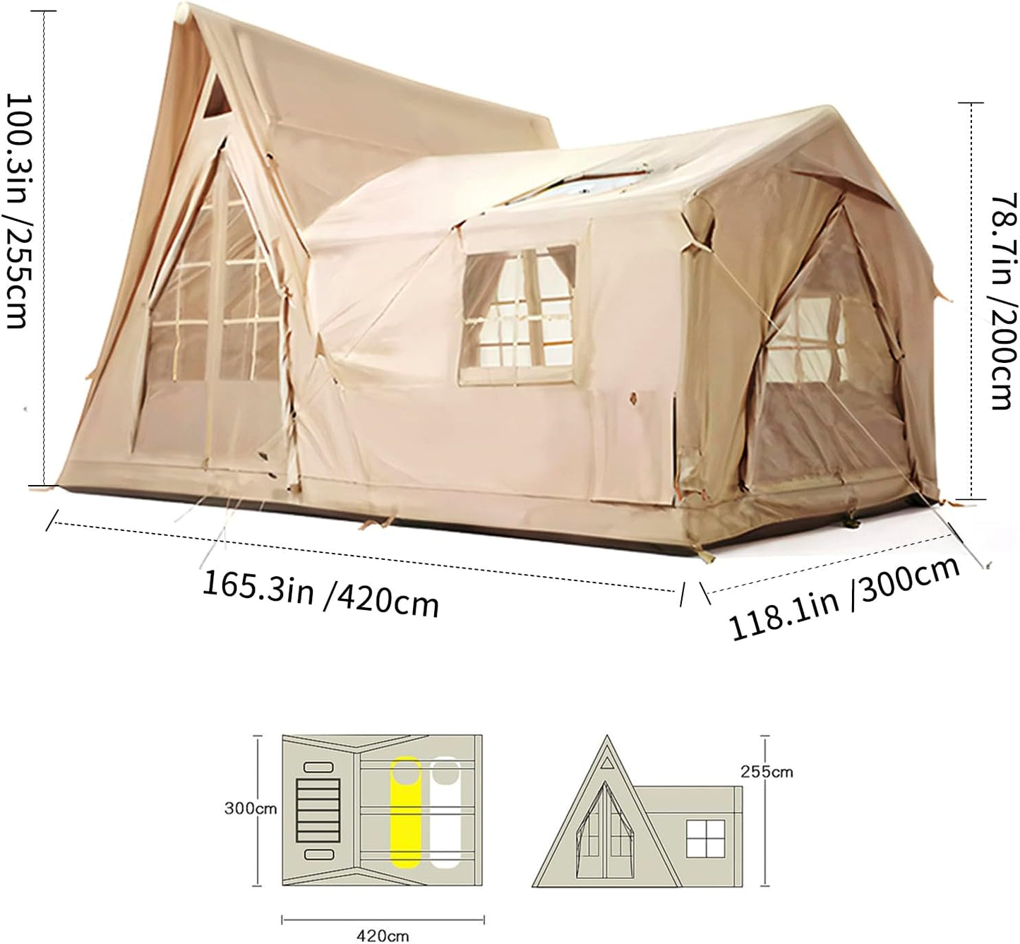 2- 6Persons-12 m² Inflatable Tent - Villa