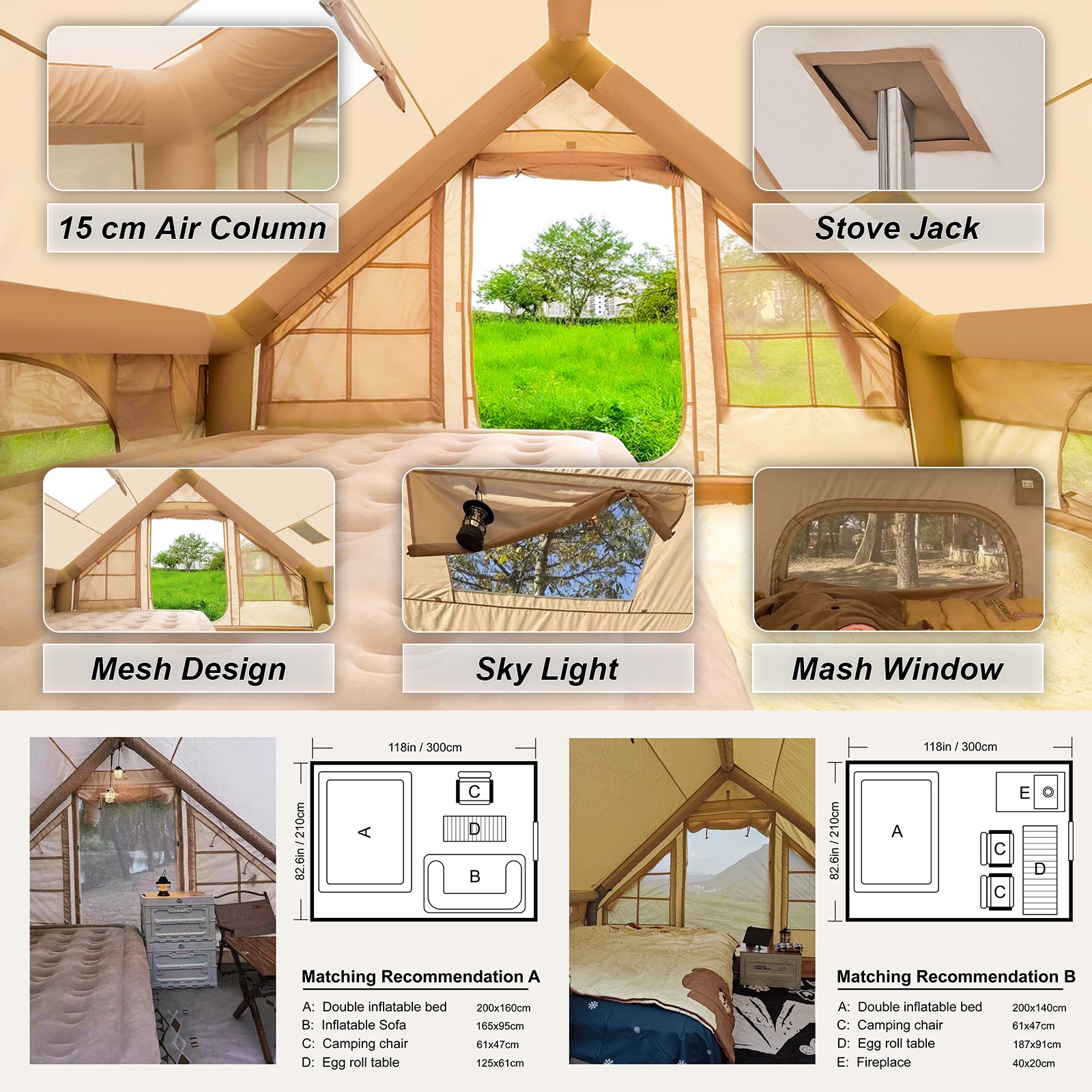 Inflatable Tent, 67.8 sq ft.