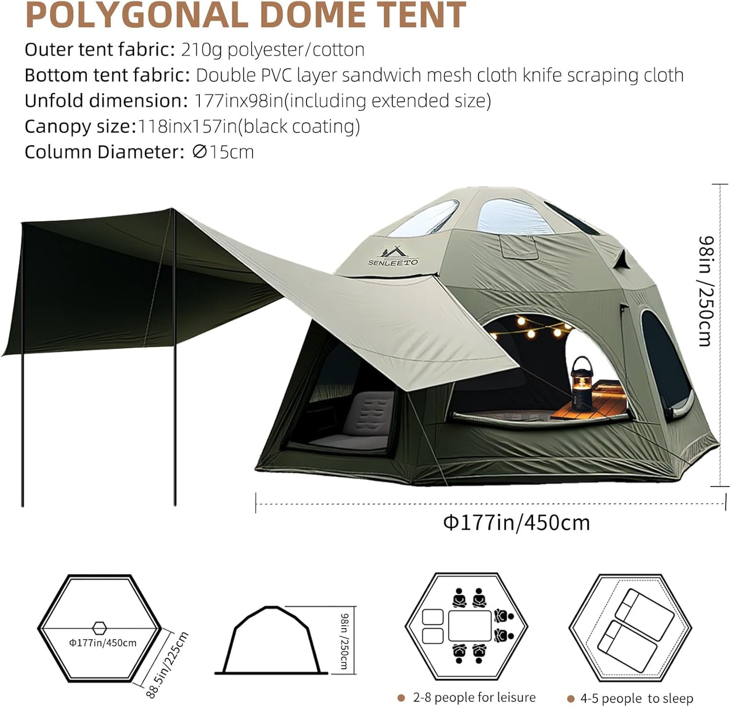 141.6sqft Inflatable dome Tent