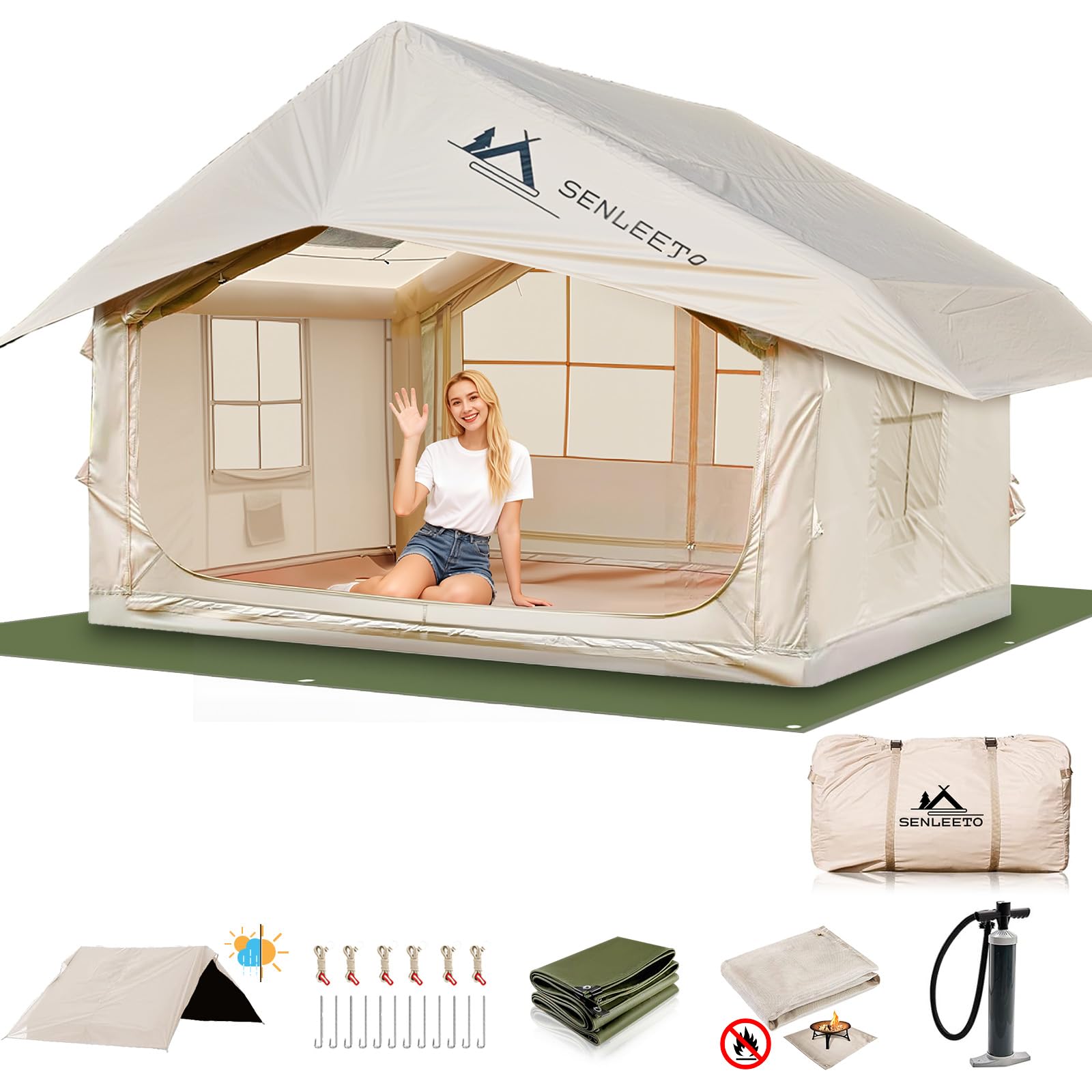 Senleeto™ Air Cabin Medium: 4-6 Person Inflatable Tent
