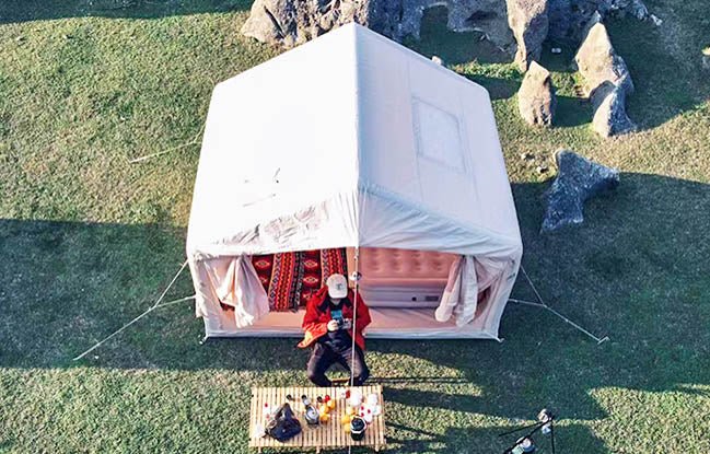 Premium 80 Sq Ft Inflatable Cabin Tent 💫 Perfect for Family Adventures - Senleeto Inflatable Tent Pro