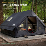 Senleeto 13' × 10' Black Inflatable Cabin Tent with Stove Jack & AC Port