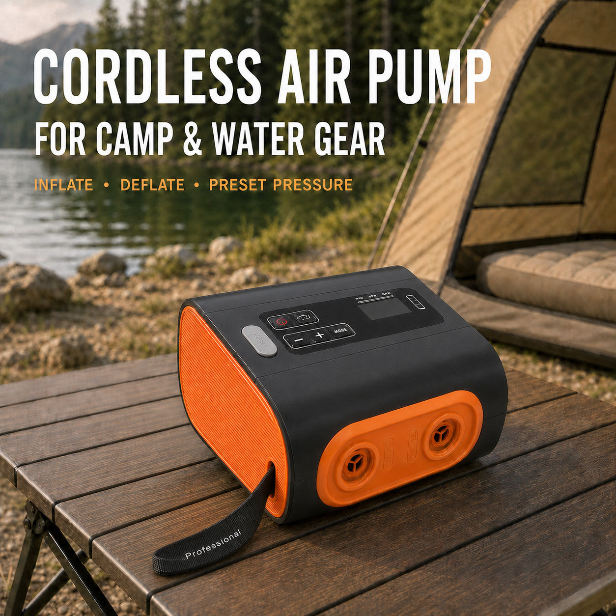 Cordless Electric Air Pump with Auto-Stop