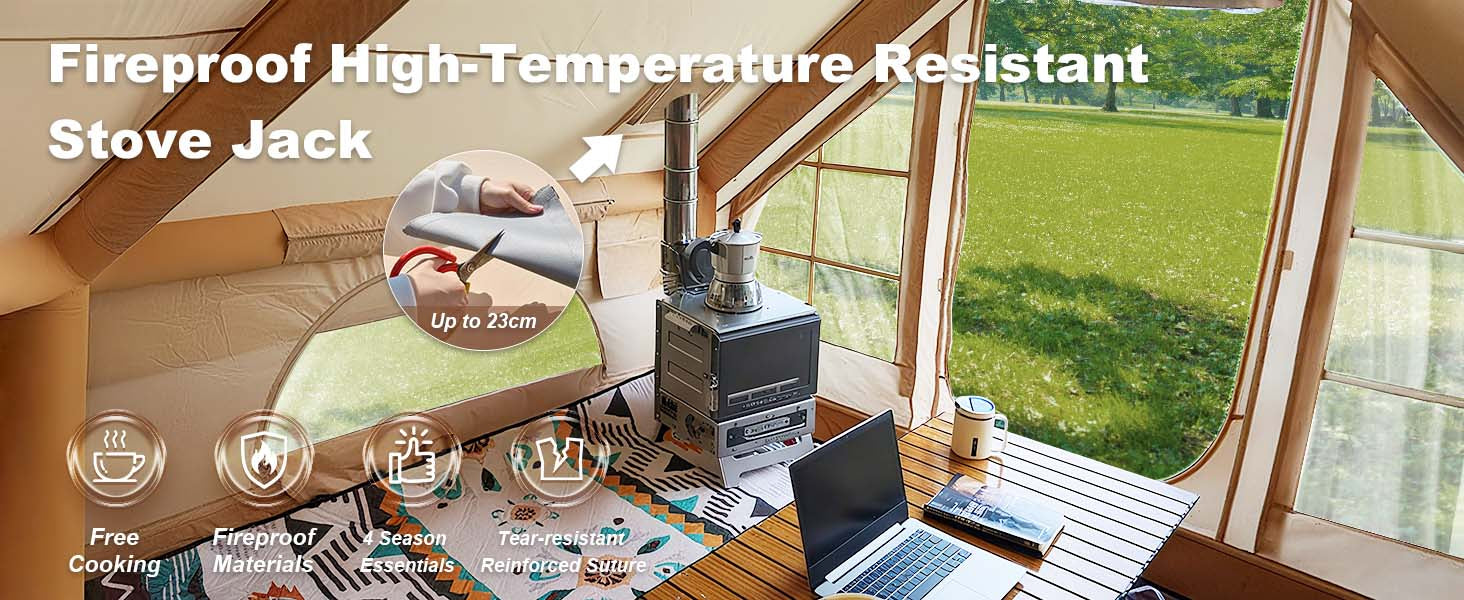 Senleeto tent skylight: day & night views for stargazing. Perfect luxury glamping cabin for family camping.