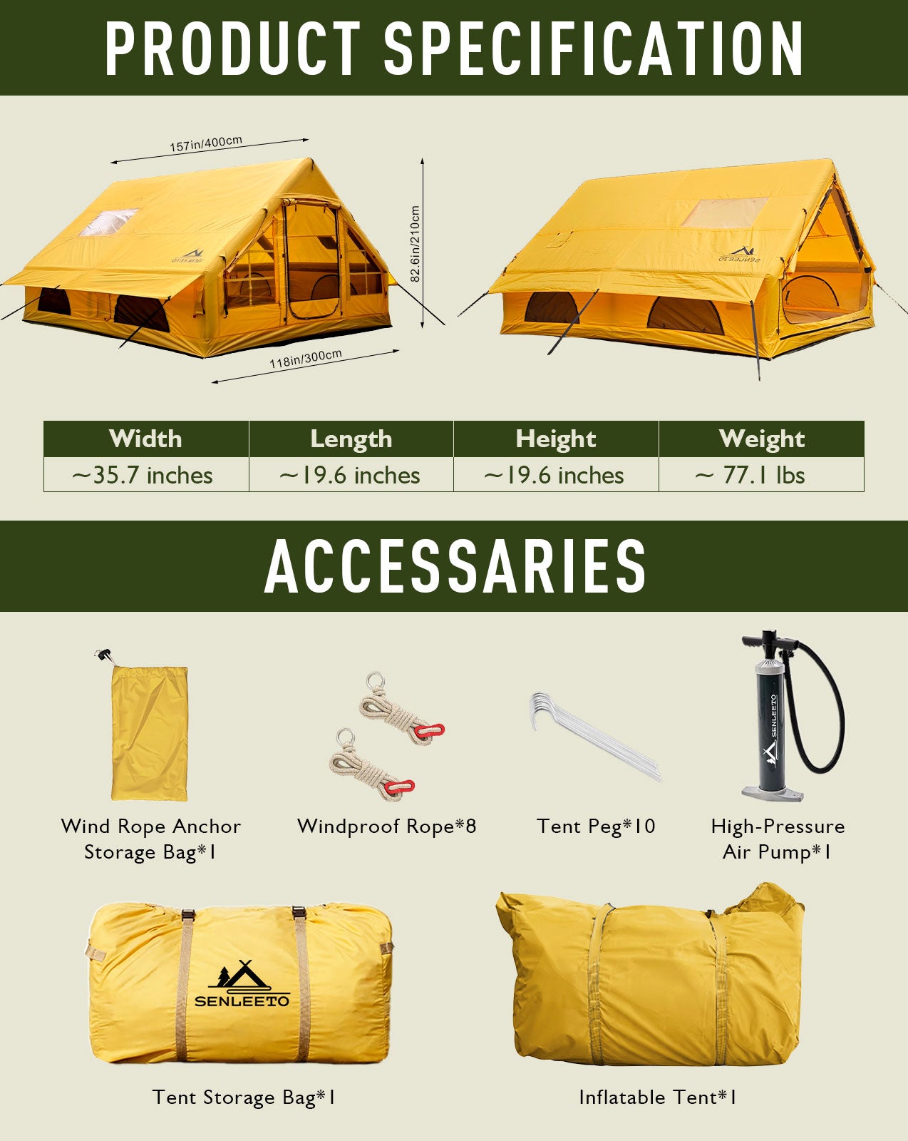 Durability comparison showing upgraded 420D Oxford fabric, 15cm air columns, and thicker PVC groundsheet.