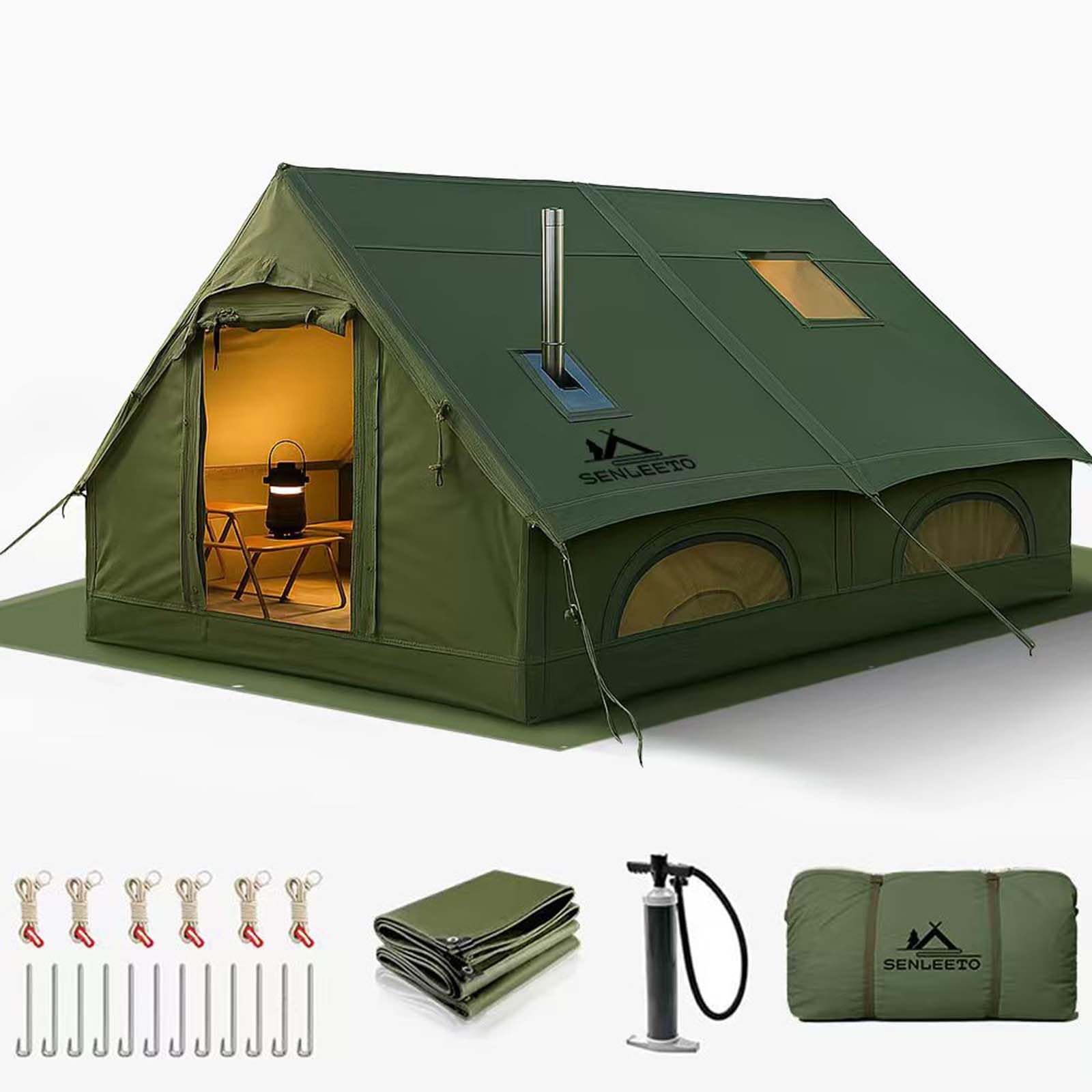 8-10 Person Inflatable Tent (Green)