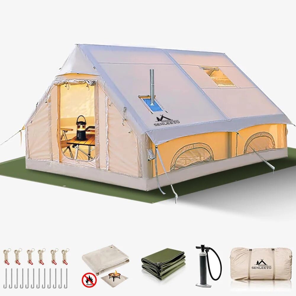 8-10 Person Inflatable Tent (4-Season, Canopy Opt.)