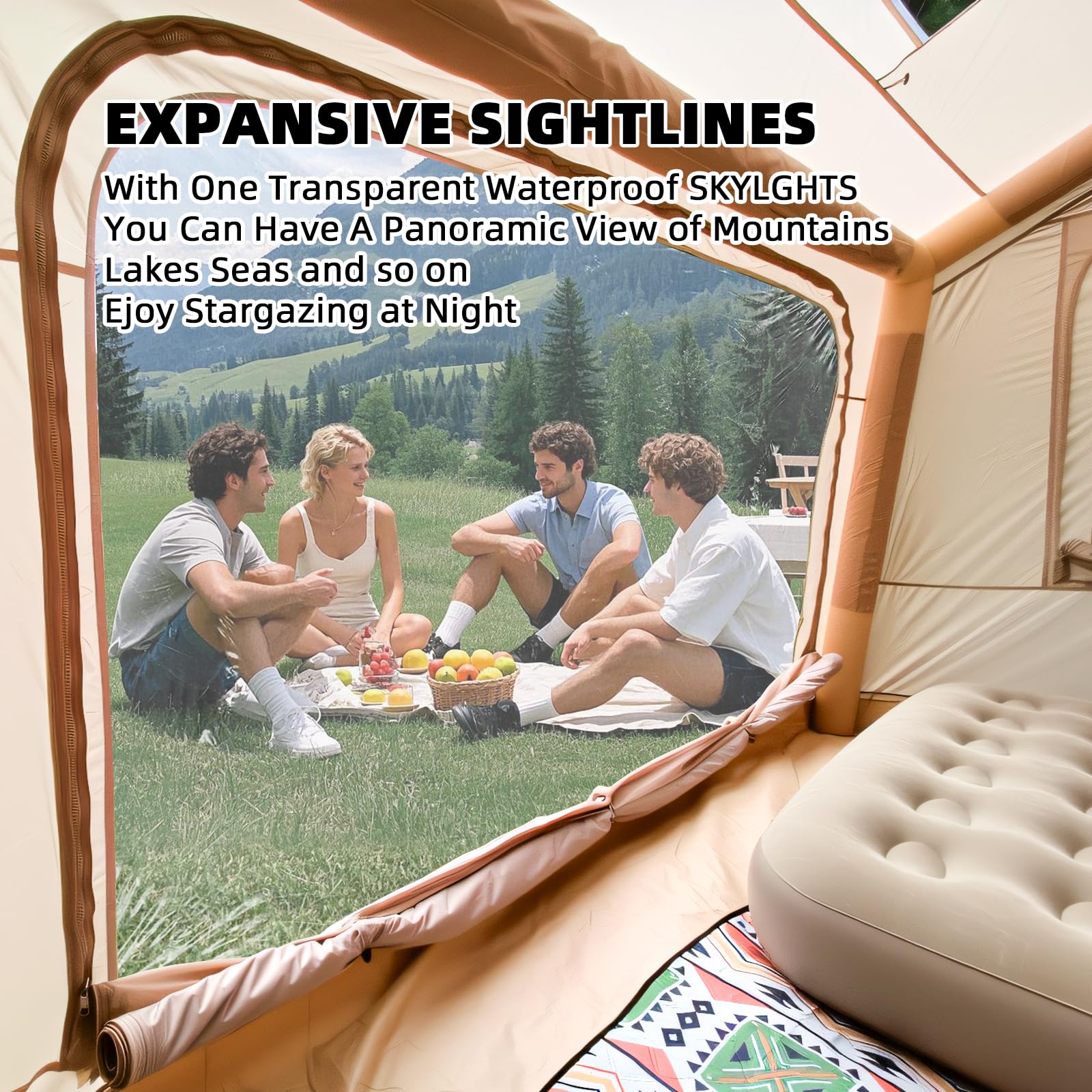 Inflatable Camping Tent-76 Sqft.