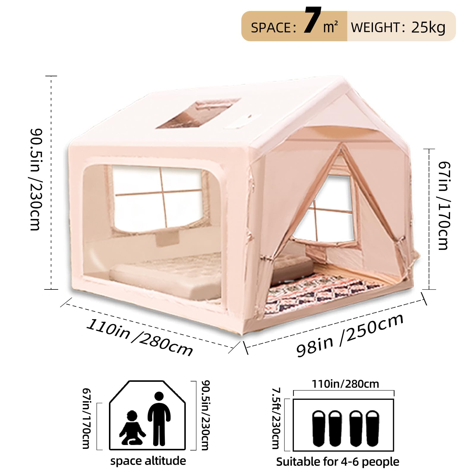 Inflatable Camping Tent-76 Sqft – Senleeto Inflatable Tent