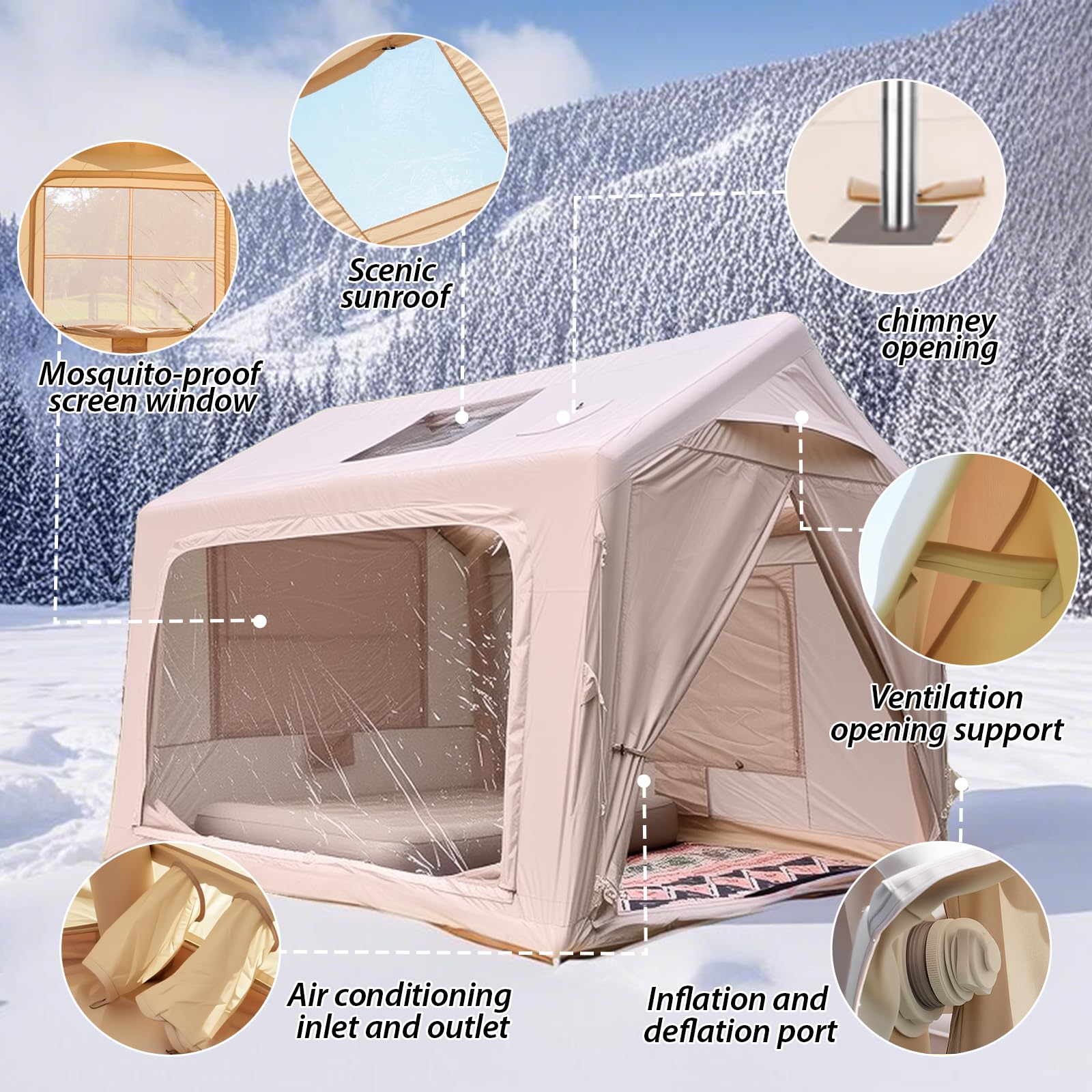 Inflatable Camping Tent-76 Sqft.