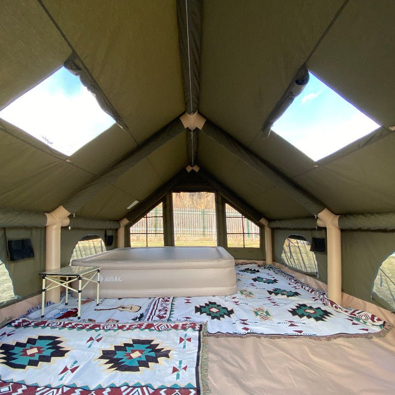 Inflatable Tent, 129 sq ft, Army Green.