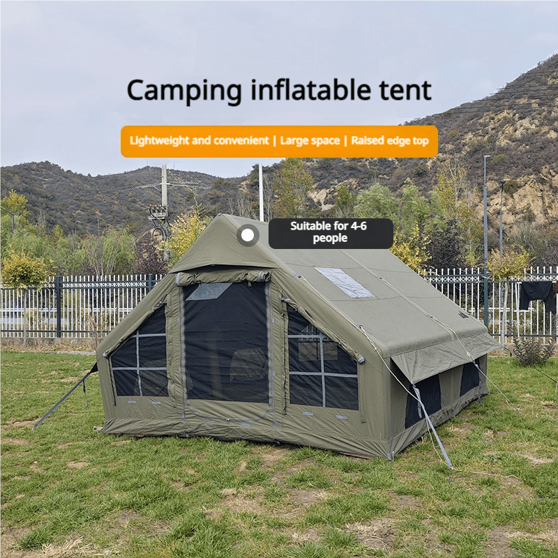 Inflatable Tent, 129 sq ft, Army Green.