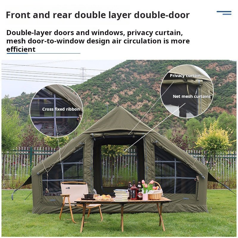 Inflatable Tent, 129 sq ft, Army Green.