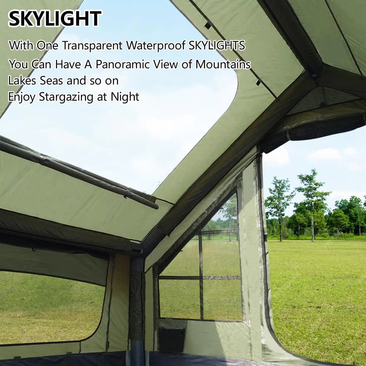 Inflatable Tent, 67.8 sq ft, Army Green.