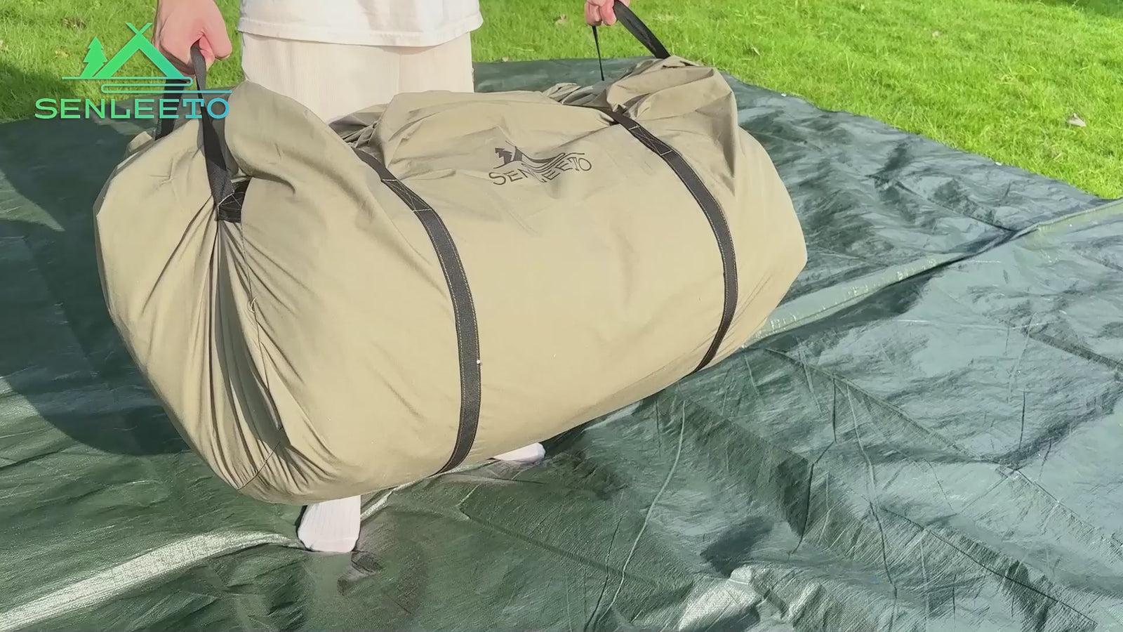SENLEETO inflatable tent fast setup and packing video