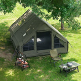 8–10 Person Inflatable Cabin Tent — 13' × 10', Stove Jack & A/C Port