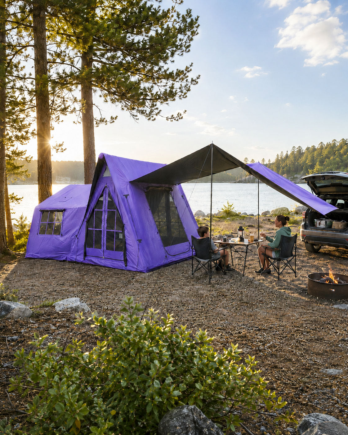 Senleeto Air A-Frame 14 inflatable tent with extended awning