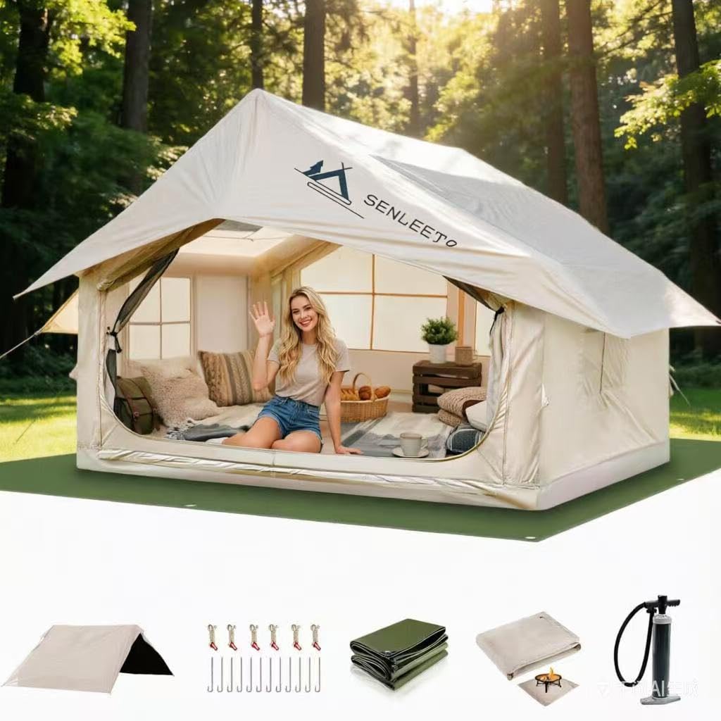 Senleeto Air Cabin Medium inflatable tent package with pump and mat