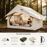 4-6 Person Inflatable Cabin Tent – 8' × 10', Lightweight, Quick Inflate
