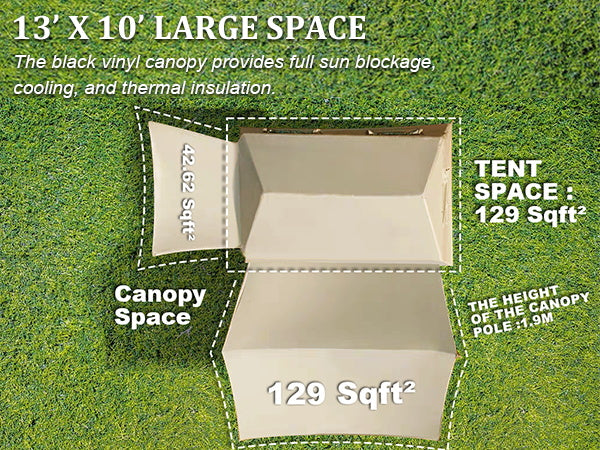 Senleeto tent and canopy modular combinations.