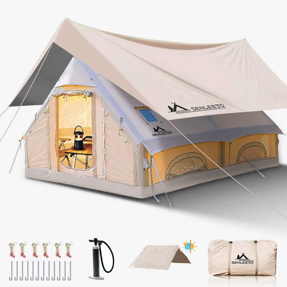 Senleeto air tent with rainfly providing full weather protection