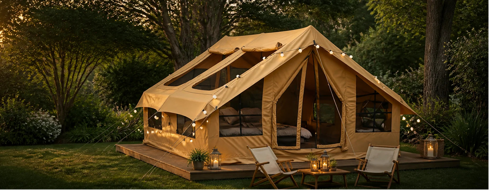 Backyard glamping