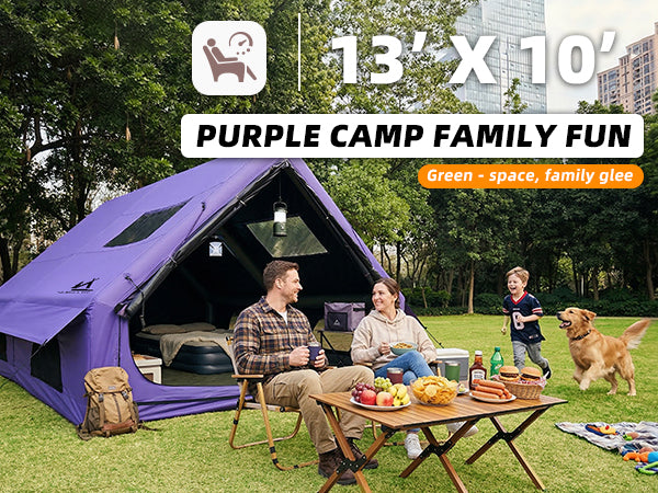 8-person inflatable glamping tent for family picnics and park gatherings.