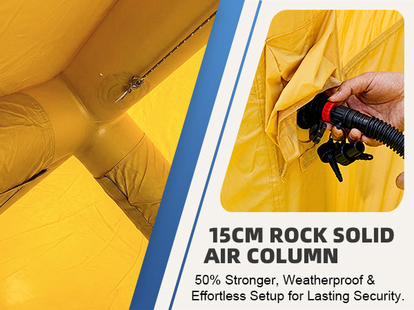 Sturdy 15cm air columns for Senleeto weatherproof inflatable tent quick setup.