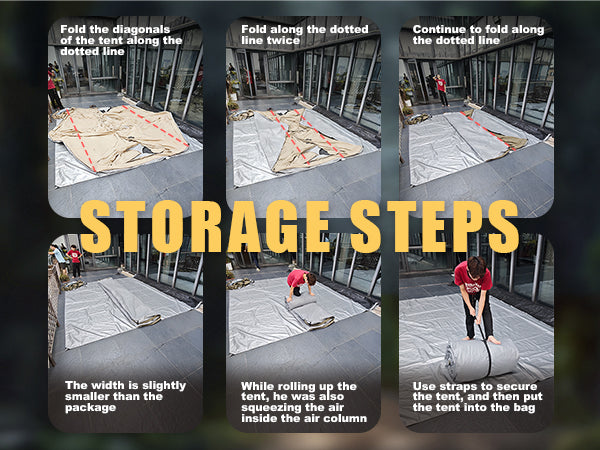 How to easily fold and store the Senleeto inflatable tent.