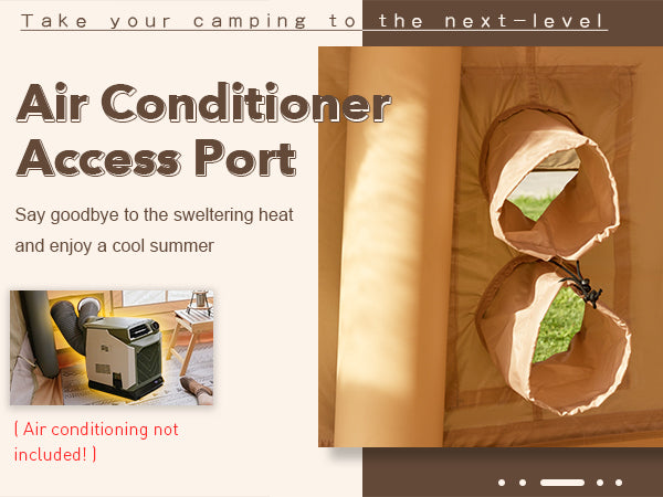 Senleeto AC vent: dual adjustable ports for portable air conditioner exhaust hoses for cool summer glamping.