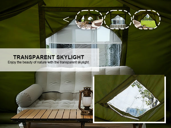 Double-layer mesh ventilation system: Provides maximum airflow while keeping the tent breathable and bug-free.